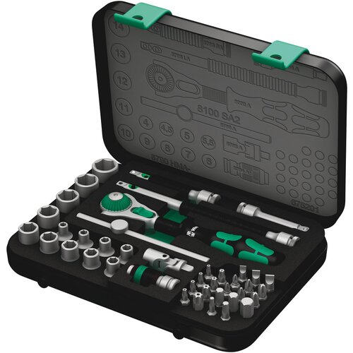 Wera 8100 SA 2 Zyklop Speed Ratched set 1/4 drive Slike