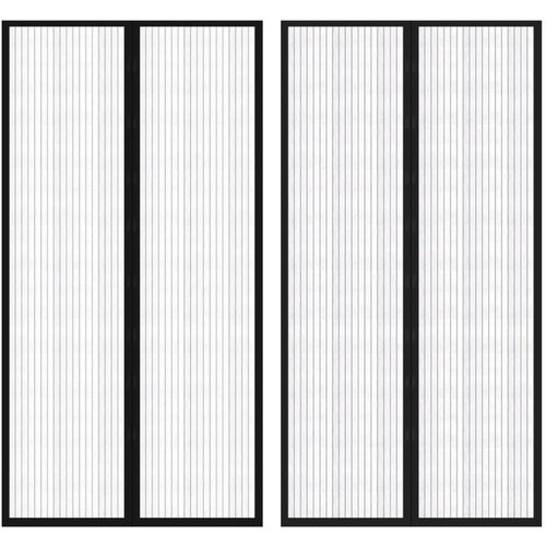 vidaXL Zavesa proti mrčesu, 210 x 100cm, 2 kosa z magnetom, Črne Barve, (20597195) Cene