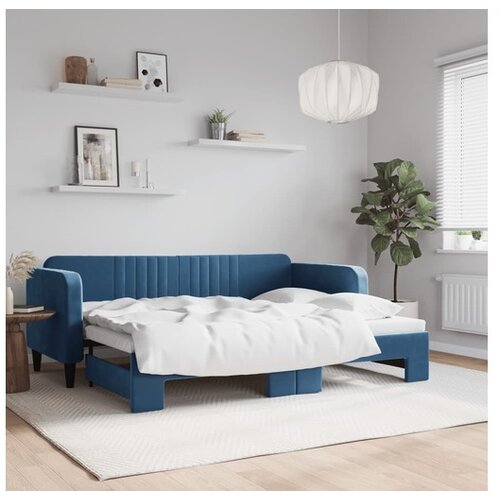 vidaXL Izvlečna dnevna postelja modra 80x200 cm žamet Cene