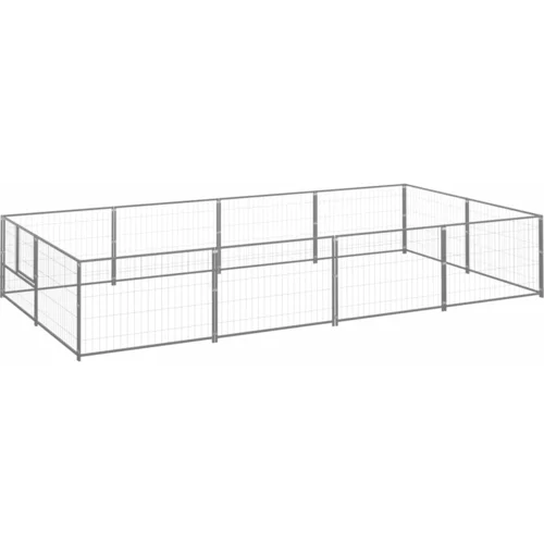  Kavez za pse srebrni 8 m² čelični