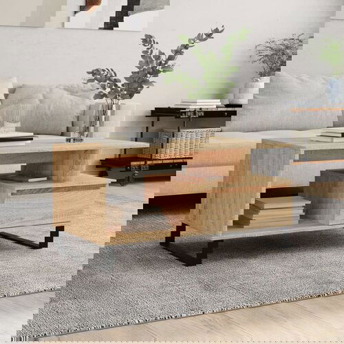 vidaXL Klubska mizica sonoma hrast 90x49x45 cm konstruiran les Cene
