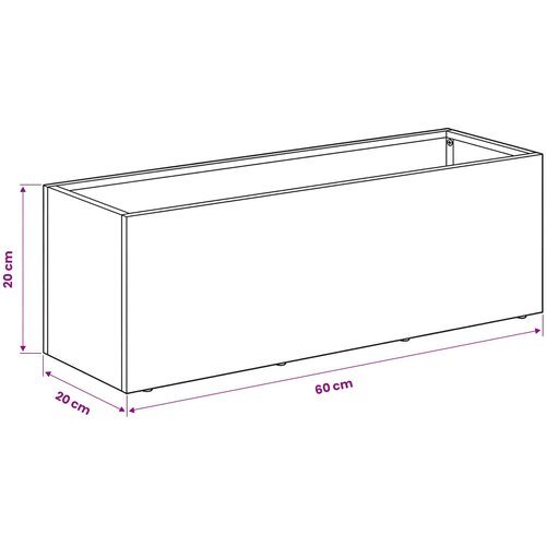  Vrtna saksija 2 kom. Antracit 60 x 20 x 20 cm Čelična vrata Slike