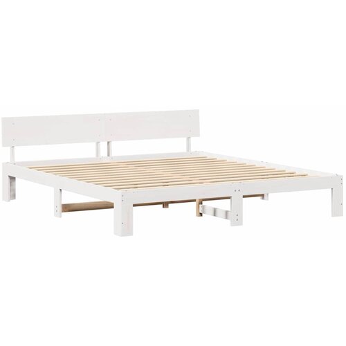 vidaXL konstrukcija postelje bela 200 x 200 cm trden borov les, (5000023104) Cene