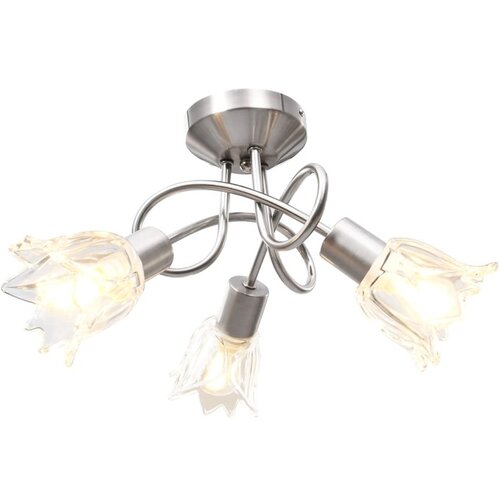 vidaXL Stropna svetilka s prozornimi senčniki za 3 E14 žarni Cene