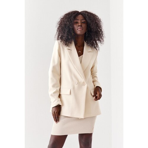 Fasardi Loose light beige women&amp;#039;s jacket Slike