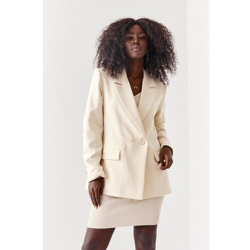 Fasardi Loose light beige women's jacket Slike