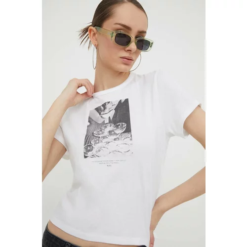 Abercrombie & Fitch Pamučna majica za žene, boja: bijela