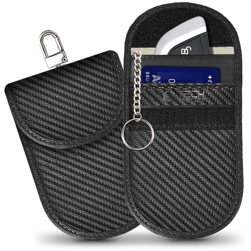 TECH-PROTECT RFID blokirajuća futrola za ključeve od automobila s držačem kartice - Carbon Fiber Cene