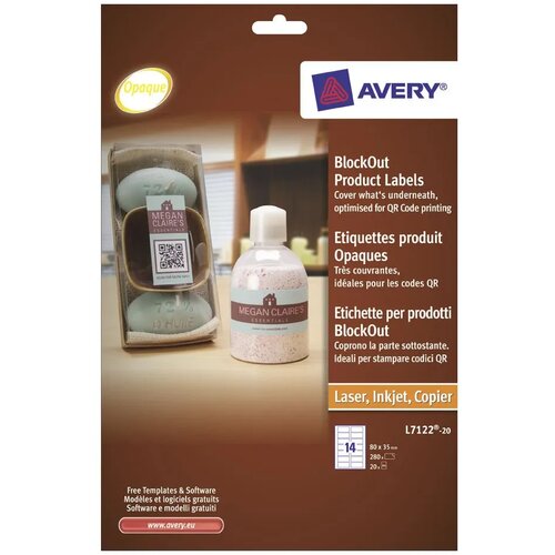 Avery Zweckform Etikete prekrivne, QR pravokotne L7122-25 Cene