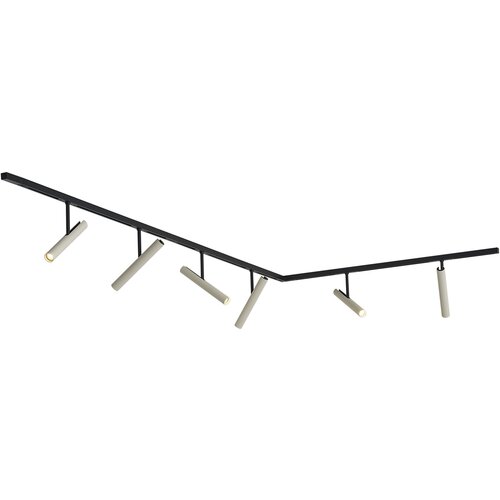 QAZQA Sodobni sistem tirnih svetil črn s 6 bež reflektorji 1-fazni - Slimline Avery Cene