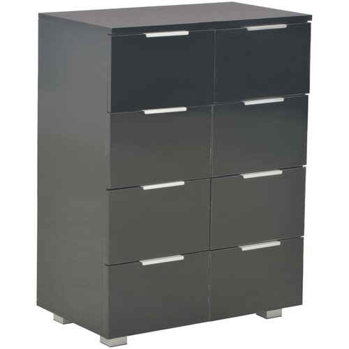 Maison Chic Komoda - Predalnik visok sijaj črna 60x35x80 cm iverna plo&amp;scaron;ča, (21721938) Slike