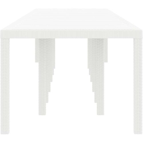  Stol za vrt Bijelo 400 x 100 x 73 cm poliratan Slike