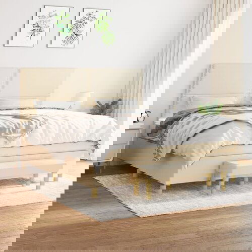  The Living Store Box spring postelja z vzmetnico krem 160x200 cm blago - Box Spring Postelja, (21514948) Cene