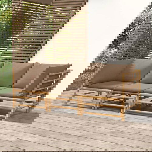  3-dijelna vrtna garnitura od bambusa sa smeđesivim jastucima Cijene