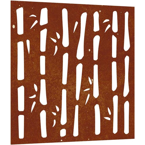 Vrtni zidni ukras 55 x 55 cm čelik COR-TEN s uzorkom bambusa Slike