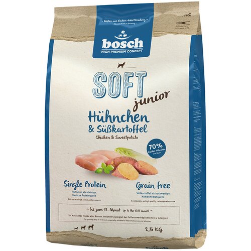 Bosch Soft Junior pi&amp;scaron;čanec &amp;amp; sladki krompir - Varčno pakiranje: 3 x 2,5 kg Slike
