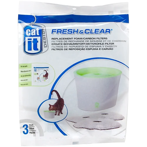 Catit Design Fresh & Clear vodni napajalnik, 2 l - Dodatno: Nadomestni filter (3 kosi)