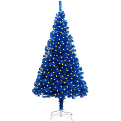  Umjetno božićno drvce LED sa stalkom plavo 210 cm PVC Slike