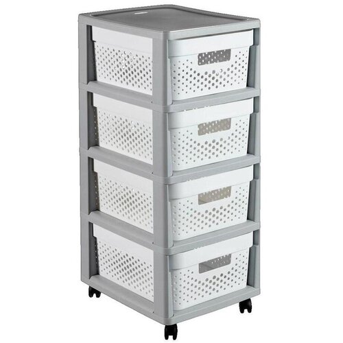 Curver Police &amp;Eacute;tag&amp;egrave;re Infinity avec tiroirs modulables blanche Bela Slike