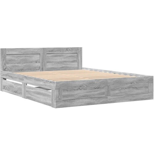 VidaXL Okvir za krevet s uzglavljem boja hrasta 150x200 cm drveni Slike