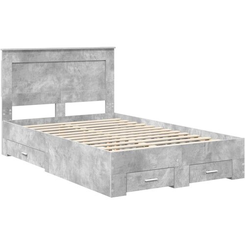  Krevetna konstrukcija s ladicama Betonski sivi 135 x 190 cm Slike