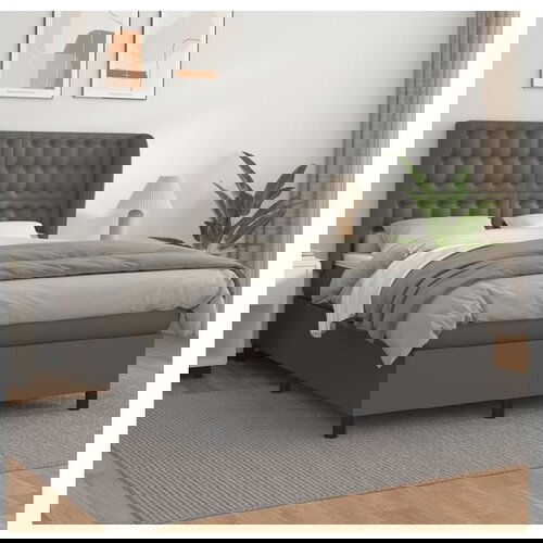 vidaXL Krevet s oprugama i madracem sivi 140x190 cm od umjetne kože Cijene
