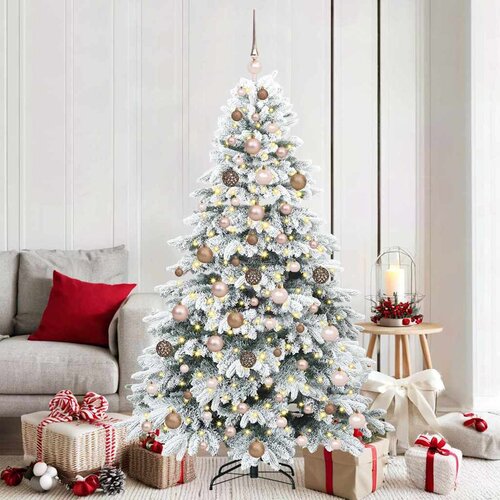 vidaXL Umestno božično drevo med 300 LED Zelena 180 cm PE in PVC Cene