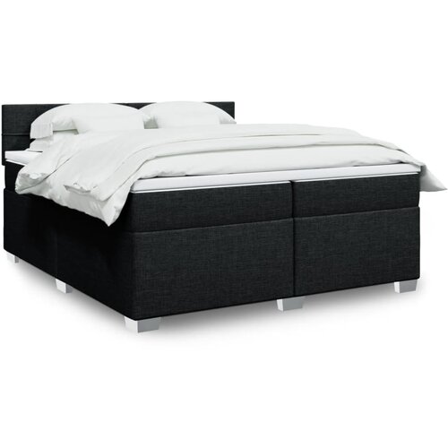  The Living Store Box spring postelja z vzmetnico črn 200x200 cm blago - Box Spring Postelja, (21496628) Slike