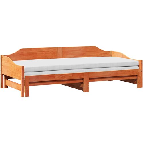 vidaXL Izvlečna dnevna postelja vo&scaron;čeno rjava 90x190 cm trdna borovina, (21261139) Cene