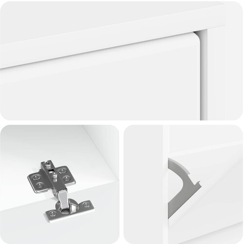  Ormar za cipele BREDA 78 x 24 x 103 cm Konstruirano drvo Bijela Slike