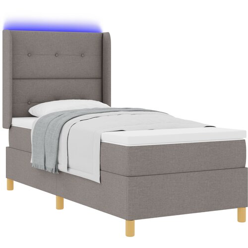 vidaXL Box spring krevet Sivo-smeđa 140 x 190 cm tkanina Cijene