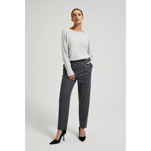 Moodo Women&amp;#039;s checkered trousers - grey Slike