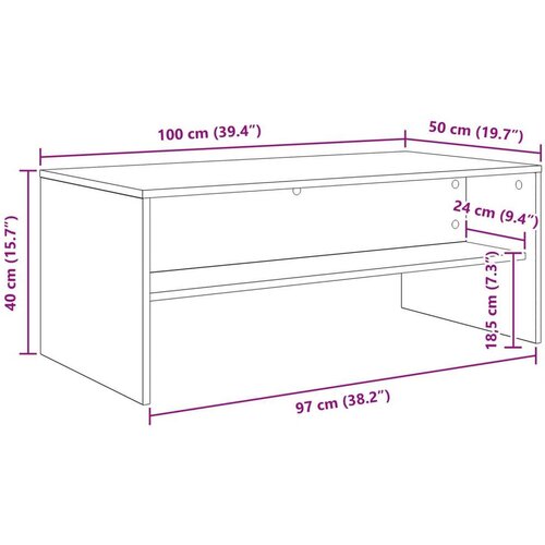  Stolić za kavu Crni hrast 100 x 50 x 40 cm Konstruirano drvo Slike