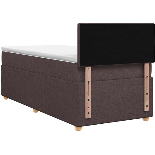  Boxspring krevet s madracem Tamno smeđa 100 x 200 cm Tkanina 100 x 200 x 100.5 cm Slike