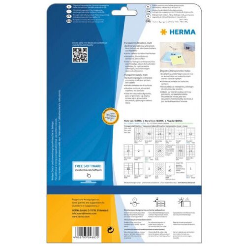 Herma Etikete 70X37 A4/24 1/25 transparent ( 02H4685 ) Slike