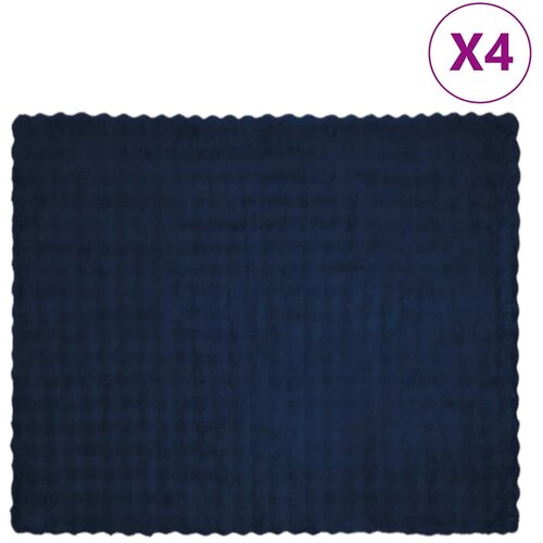 vidaXL Dežnik iz umetnega zajčjega krzna 4 pcs Morsko modra Cene