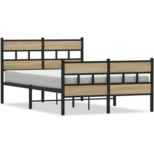VidaXL Metalni okvir kreveta bez madraca boja hrasta sonome 120x190 cm Slike