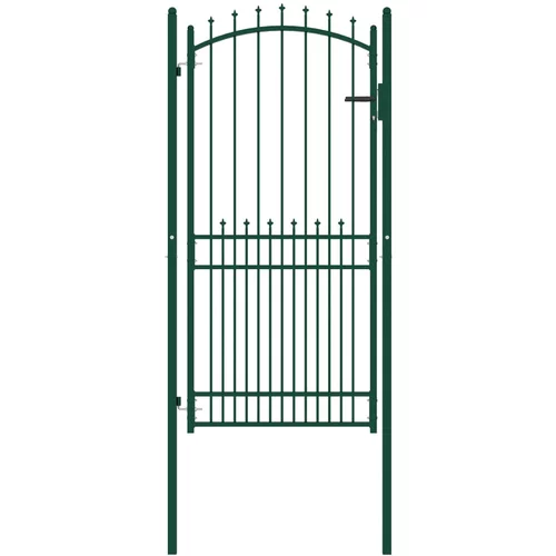  Vrata za ogradu sa šiljcima čelična 100 x 200 cm zelena