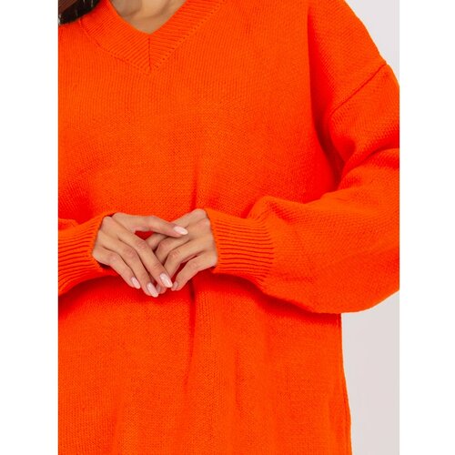Fashion Hunters Orange knitted oversize dress RUE PARIS Slike