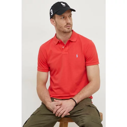 Polo Ralph Lauren Pamučna polo majica boja: crvena, bez uzorka