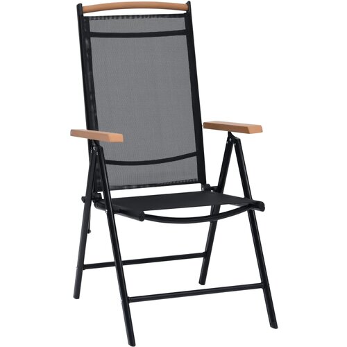 Maison Chic Zložljivi Vrtni Stoli - Stol za vrti 2 kosa aluminij in textilene črne barve JS2667, (21876599) Slike