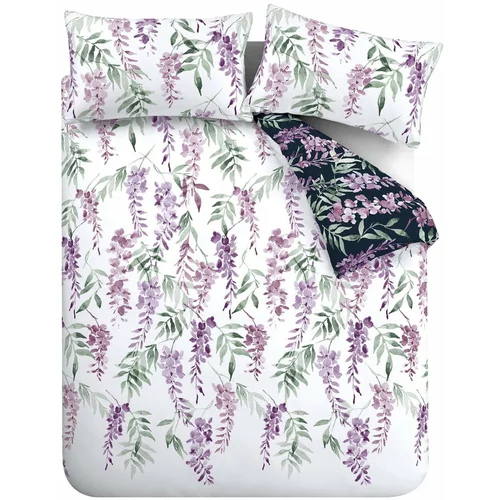 Catherine Lansfield Bijelo-ljubičasta posteljina za krevet 135x200 cm Wisteria -