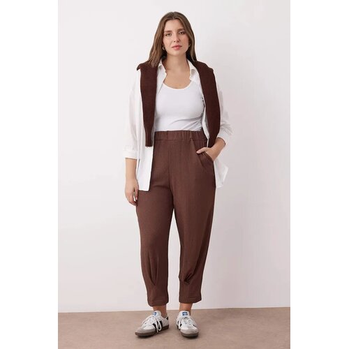 Trendyol Ženske pantalone Tbbss23Ar00002, Braon Cene