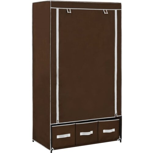 VidaXL Garderobna omara rjava 87x49x159 cm iz blaga Slike