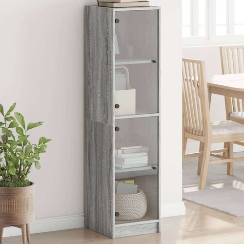  Visoka komoda sa staklenim vratima boja hrasta 35 x 37 x 142 cm Cijene