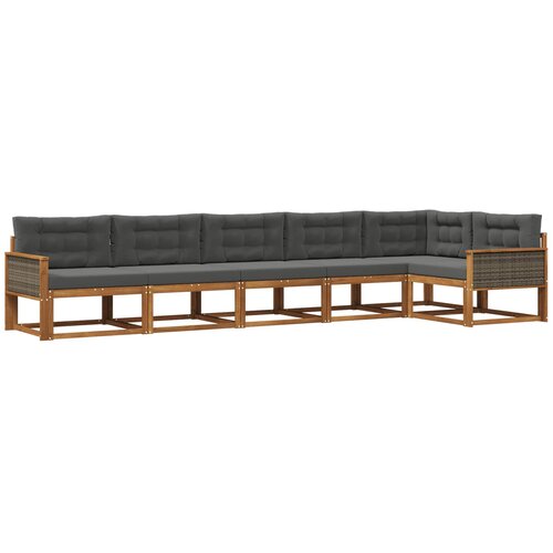 vidaXL Zunanja garnitura za sedenje 6 pcs Naravna in antracitna, (5000282105) Cene