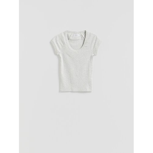 Reserved Majica slim fit - svijetlo siva Cene