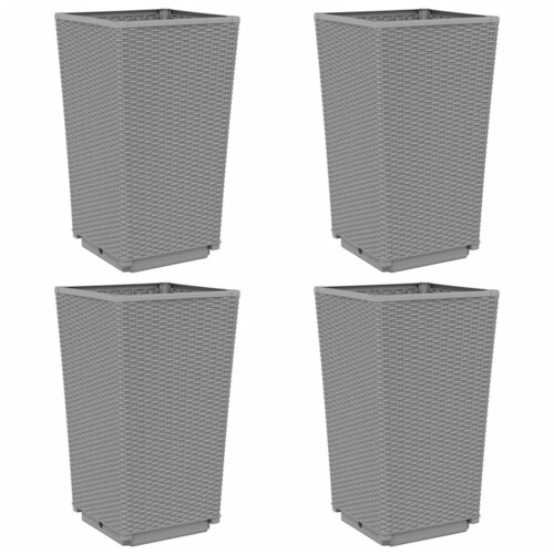Maison Chic Vrtna cvetlična korita - Cvetlični Lonec 4 kosi svetlo siva 32,5x32,5x57 cm PP, (21789706) Slike