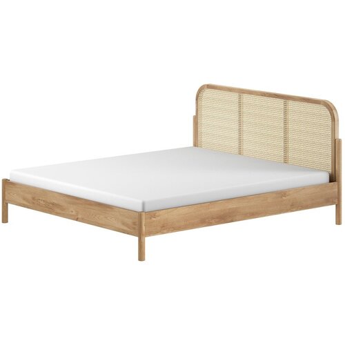 Vipack Zakonska postelja iz masivnega hrasta brez letvenega dna 180x200 cm v naravni barvi Olive Rotan &ndash; Cene