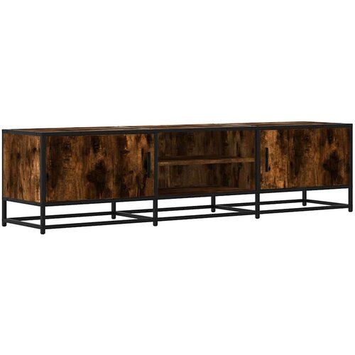 VidaXL TV ormarić dimljeni hrast 160x35x41cm konstruirano drvo i metal Slike